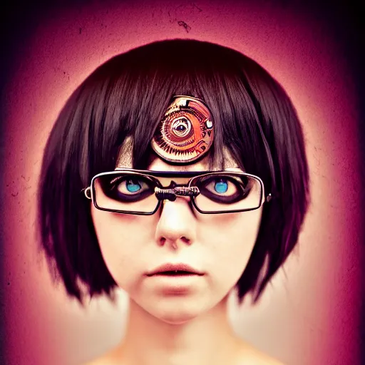 Image similar to prompt, cool style, awesome, modelsociety, radiant skin, huge anime eyes, steampunk, rtx on, perfect face, intricate, sony a 7 r iv, symmetric balance, polarizing filter, photolab, lightroom, 4 k, dolby vision, photography award