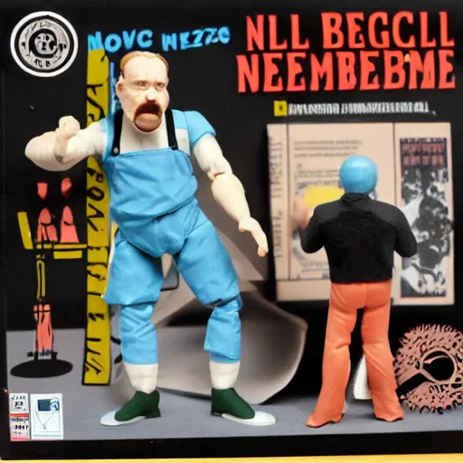 Image similar to nils bohr wrestling with werner heisenberg, stop motion vinyl action figure, plastic, toy, butcher billy style