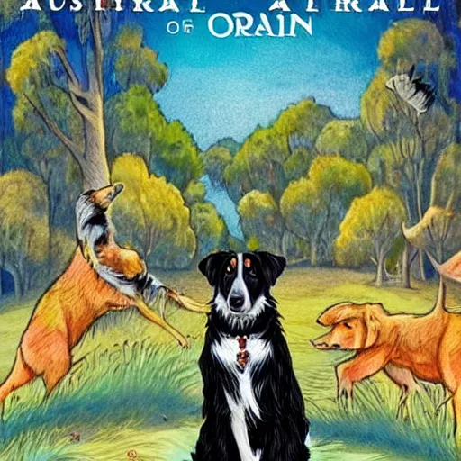 Prompt: australian shepard, by neil gaiman