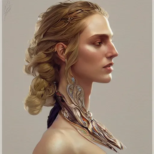 Image similar to Maya Stepper , intricate, elegant, highly detailed, digital painting, artstation, concept art, smooth, sharp focus, illustration, art by artgerm and greg rutkowski and alphonse mucha