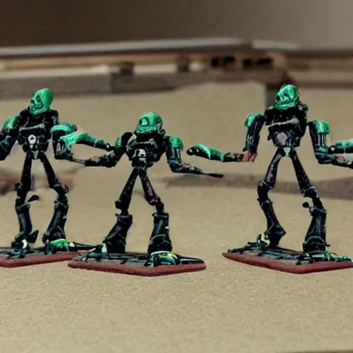 Image similar to necron doing a kickflip as others look on in awe