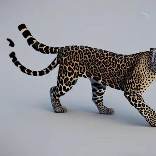 Image similar to a 3d low poly jaguar, realistic, unreal engine, octane render, cycles render