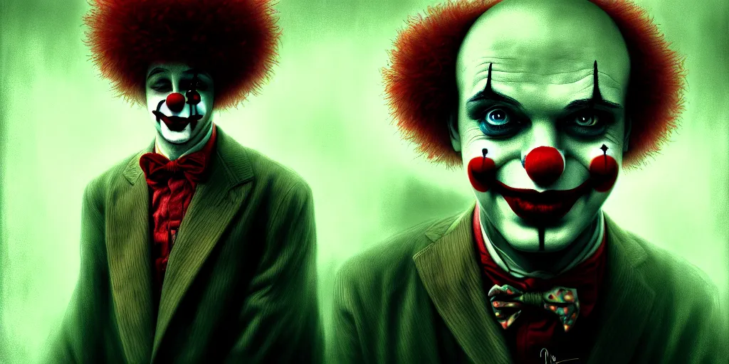 Image similar to the sad clown paradox, illustration, high quality, details, intricate, atmosphere, highly detailed, cinematic, digital painting, deviantart, cinematic