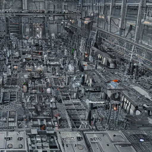Prompt: industrial complex of the mass production of the evil souls, detailed, intricate, advanced, 8 k resolution