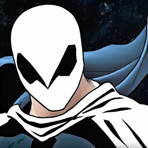 Image similar to Marvel Comics Moon Knight profile picture, ps5, detailed, very detailed