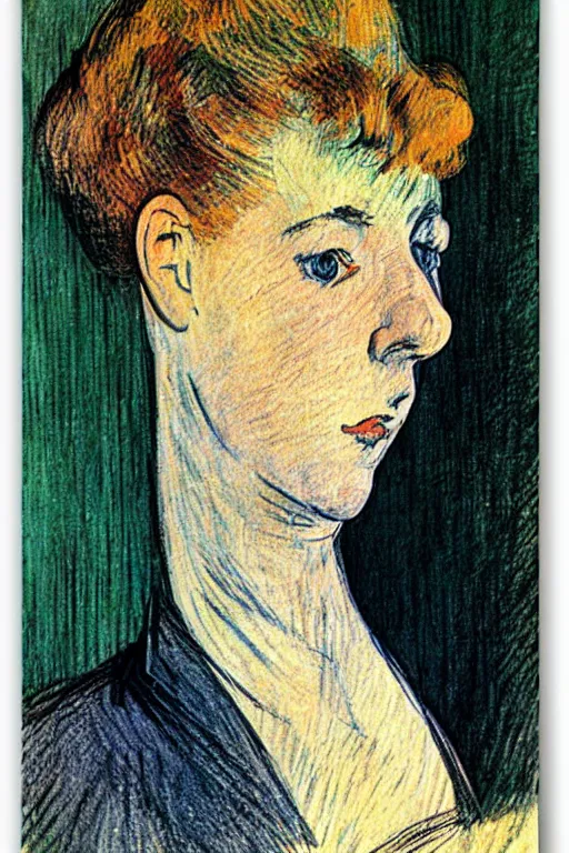 Image similar to a close up portrait a very ordinary person, facing front, by Toulouse-Lautrec, poster, flat color