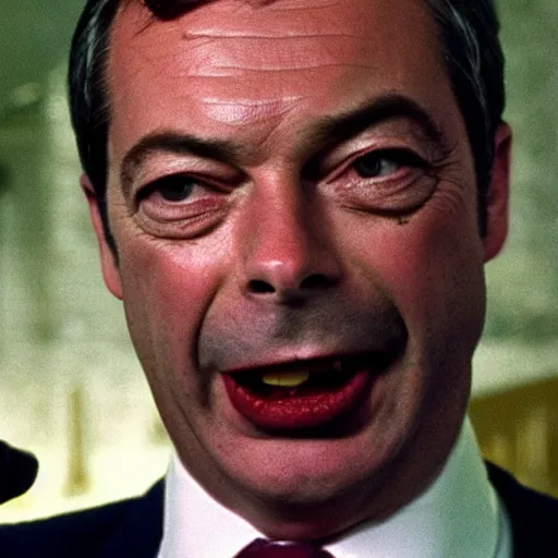 Image similar to nigel farage shouting screaming in blade runner