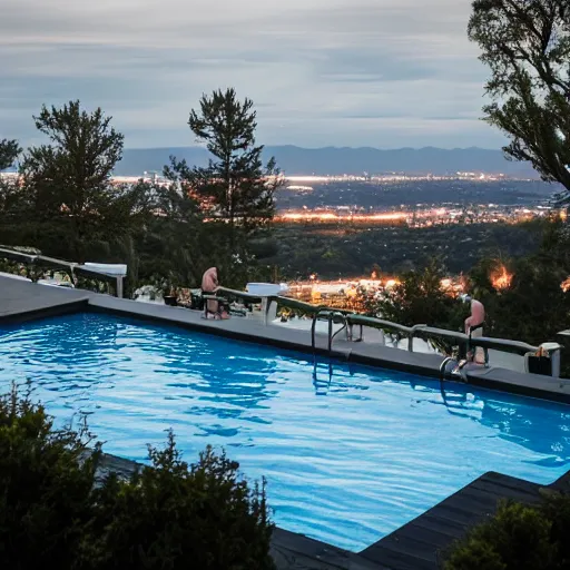 Image similar to gavin casalegno standing on a diving board above a pool, red weapon 8 k s 3 5, cooke anamorphic / i lenses, highly detailed, cinematic lighting