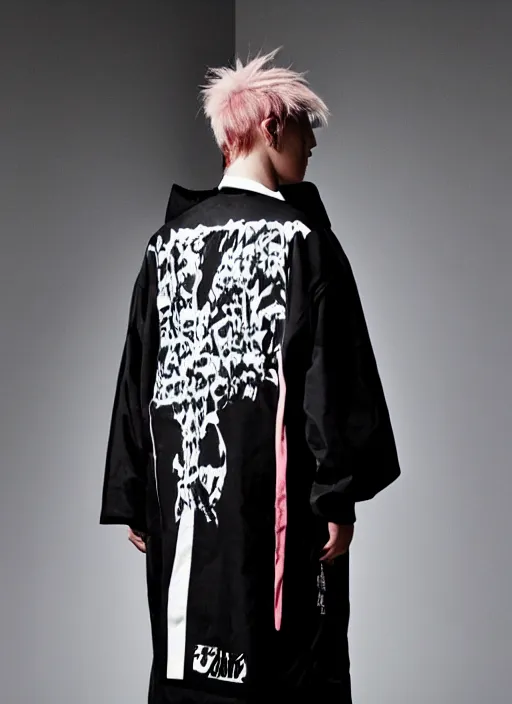 Prompt: Bladee coat designed by Yohji Yamamoto