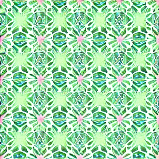 Prompt: sage green pastel colors girly flowers intricate pattern realistic volumetric holographic foil textures subtle glitch effect