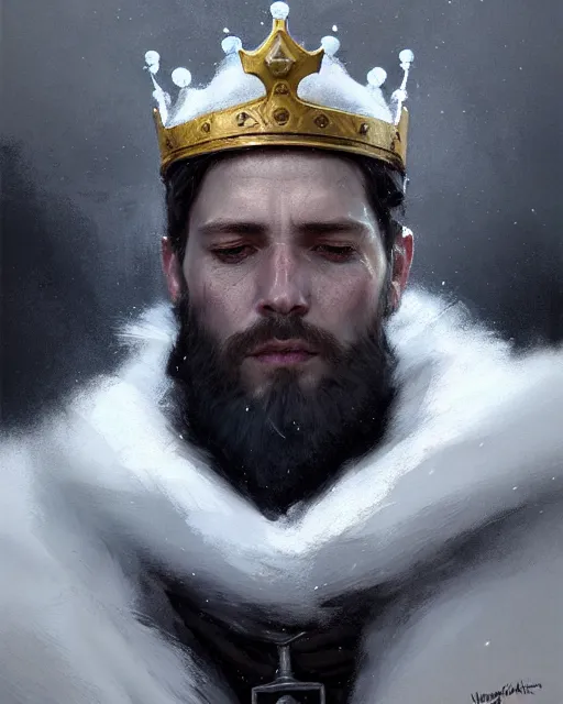 Prompt: the king in the north, with iron crown | | realistic shaded, fine details, realistic shaded lighting painting by greg rutkowski, diego gisbert llorens, magali villeneuve, artgerm, jeremy lipkin, michael garmash, rob rey