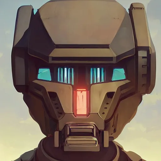 Image similar to face icon stylized minimalist mechwarrior, loftis, cory behance hd by jesper ejsing, by rhads, makoto shinkai and lois van baarle, ilya kuvshinov, rossdraws global illumination