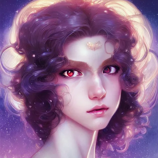 Prompt: Sailor Moon as a male, pale skin curly blond hair, fantasy, intricate, elegant, highly detailed, digital painting, artstation, concept art, matte, sharp focus, illustration, art by Artgerm and Greg Rutkowski and Alphonse Mucha