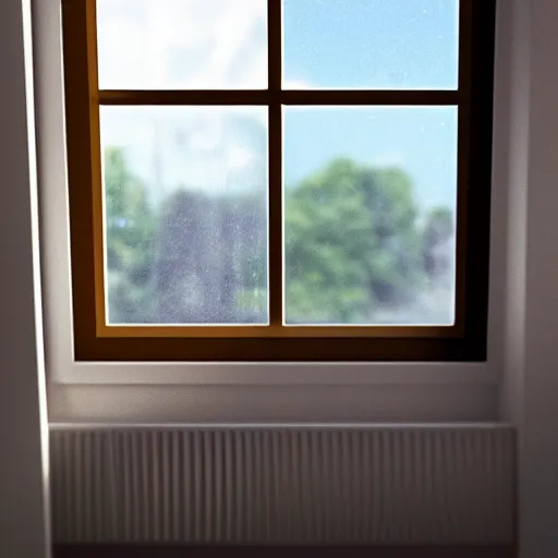 Image similar to 3 d rendered image of hand opening room window, fresh air blender 3 d keyshot unreal engine