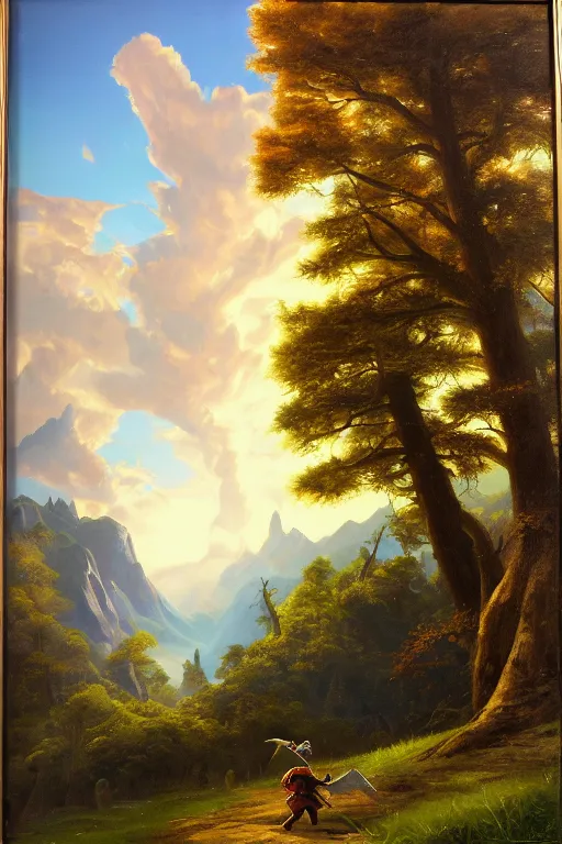 Image similar to asher brown durand oil painting on canvas hyrule legend of zelda
