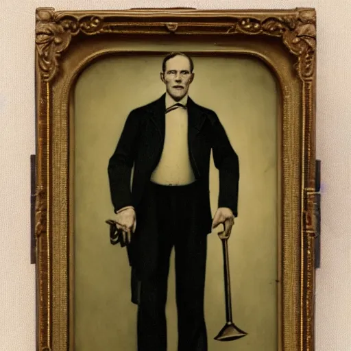 Image similar to a painting of a man in a suit and tie, a character portrait by james montgomery flagg, reddit contest winner, american romanticism, character, american propaganda, ambrotype