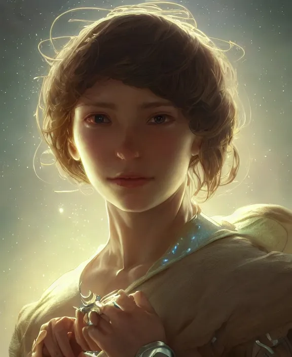 Prompt: simplicity, portrait of a adorable childlike alien insect, milky way environment, ultra realistic, concept art, intricate details, cheerful, highly detailed, photorealistic, octane render, 8 k, unreal engine. art by artgerm and greg rutkowski and alphonse mucha