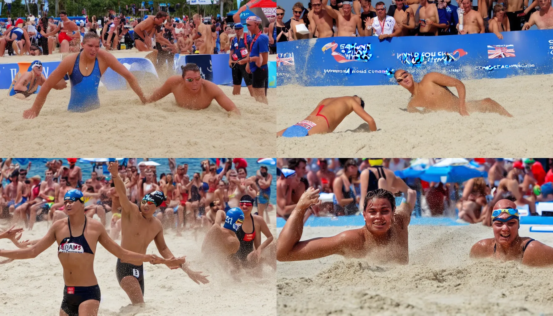 Prompt: sand swimmimg world championship