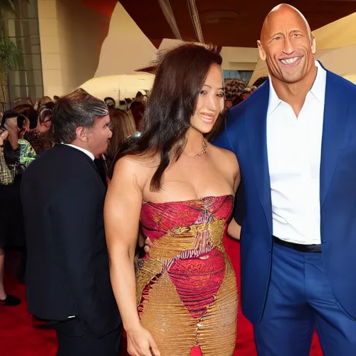 Prompt: dwayne johnson wearing a dress, wearing a dress