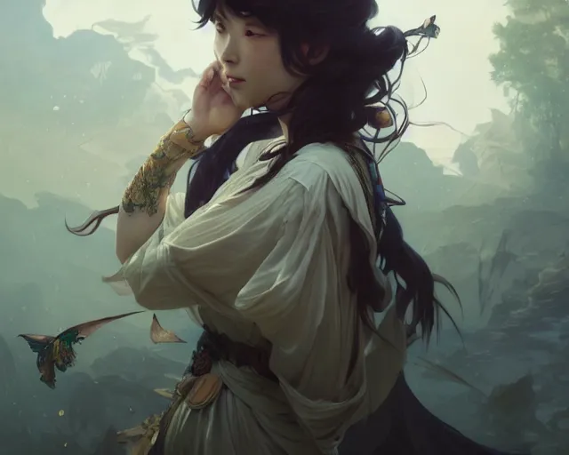 Prompt: photography of edogawa ranpo, deep focus, d & d, fantasy, intricate, elegant, highly detailed, digital painting, artstation, concept art, matte, sharp focus, illustration, hearthstone, art by artgerm and greg rutkowski and alphonse mucha