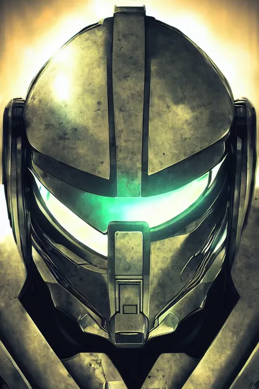 Image similar to robot ninja mask helmet halo master chief radiating a glowing aura global illumination ray tracing hdr fanart arstation by ian pesty and katarzyna da „ bek - chmiel