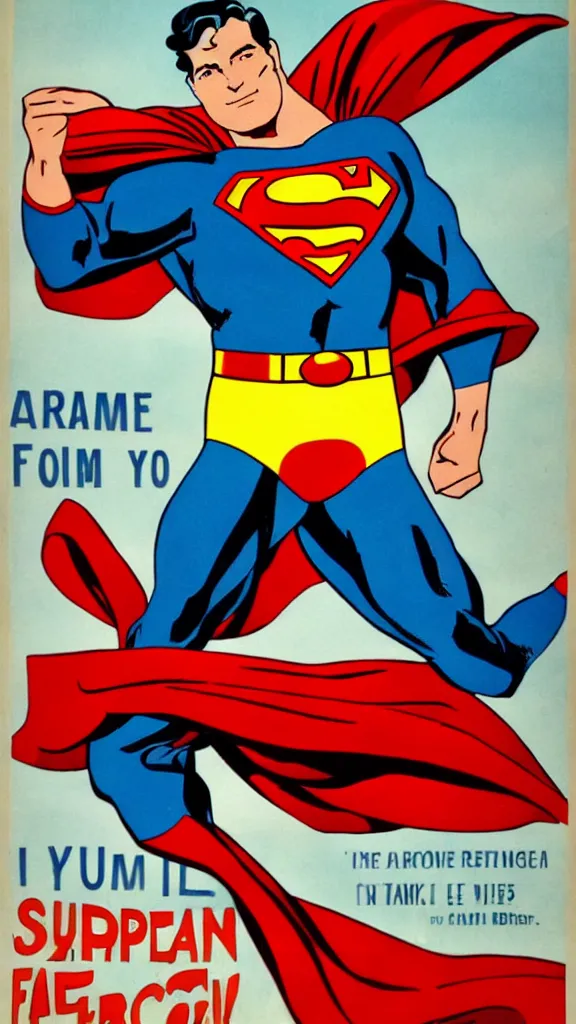 Image similar to superman propaganda poster