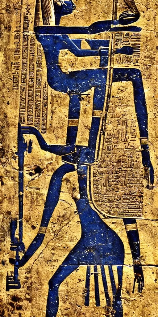 Image similar to egyptian hieroglyph blueprints to a spaceship