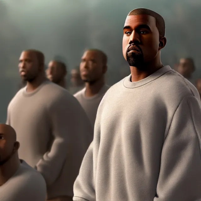 Prompt: A photo of Kanye West in a Pixar movie, ultra realistic facial details, enhanced faces, ultra photorealistic raytracing, 8k
