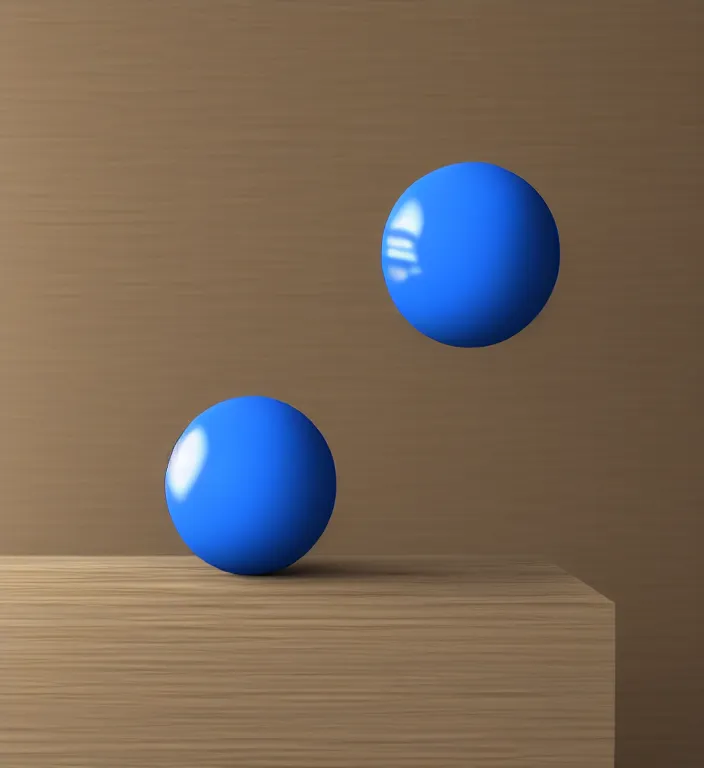 Prompt: a blue ball on a table + HDRI