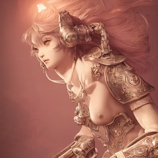 Image similar to studio portrait of neutral good colorful female cleric bard healer as absurdly beautiful, elegant, young skinny gravure idol, ultrafine hyperdetailed illustration by kim jung gi, irakli nadar, intricate linework, sharp focus, bright colors, octopath traveler, final fantasy, unreal engine highly rendered, global illumination, radiant light, detailed and intricate environment