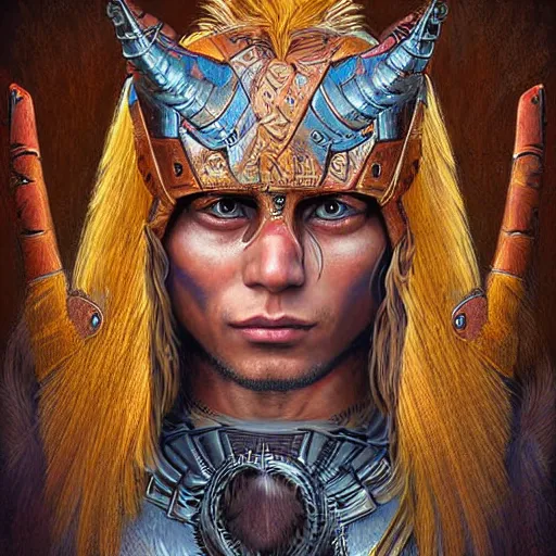 Prompt: digital painting of tupan, tupi guarani god of thunder by filipe pagliuso and justin gerard symmetric fantasy highly detailed realistic intricate portrait