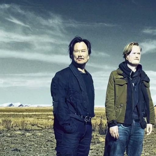 Image similar to Hideo Kojima and Christopher Nolan in Breaking Bad