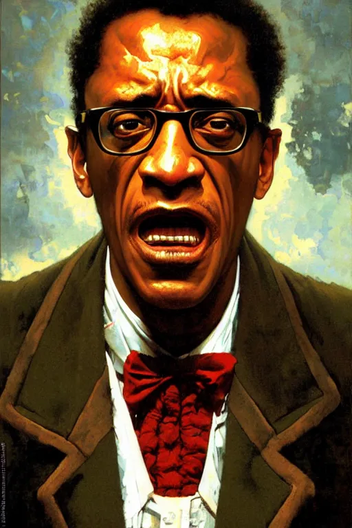 Image similar to gustavo fring angry, enraged, painting by'phil hale '!!! gaston bussiere, craig mullins, greg rutkowski, alphonse mucha