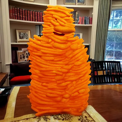 Prompt: Donald trump made out of cheetos