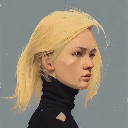 Image similar to Beautiful girl with blond hair profile picture by Greg Rutkowski, asymmetrical, Organic Painting , Matte Painting, geometric shapes, hard edges, street art, trending on the artstation:2 by Sachin Teng:4