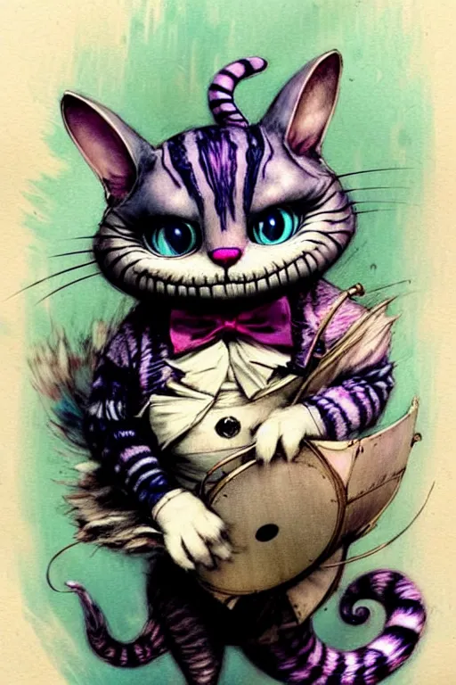 Prompt: ( ( ( ( ( 2 0 5 0 s retro future alice in wonderland cheshire cat. muted colors. ) ) ) ) ) by jean - baptiste monge!!!!!!!!!!!!!!!!!!!!!!!!!!!!!!