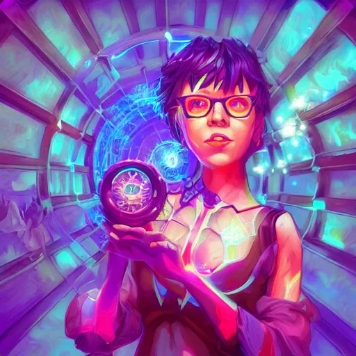 Image similar to skill magic geek inside matrix deepdream radiating a glowing aura stuff loot legends stylized digital illustration video game icon artstation lois van baarle, ilya kuvshinov, rossdraws,