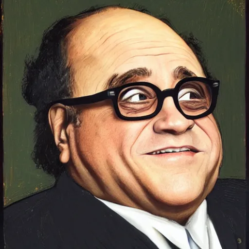 Image similar to danny devito, presidential portrait, 1 8 9 2