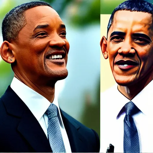 Prompt: will smith hitting obama with a flip - flop, in the style of gta cover art