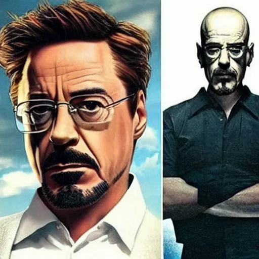 Image similar to robert downey jr as walter white