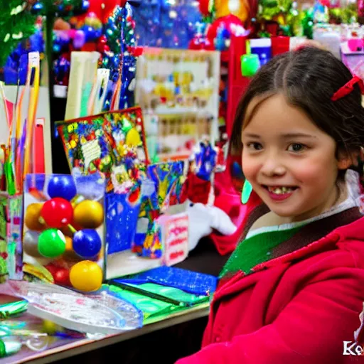 Prompt: kids craft Market Christmas, photo, photo realistic, hyperrealism, high contrast, depth of field - n9 - i