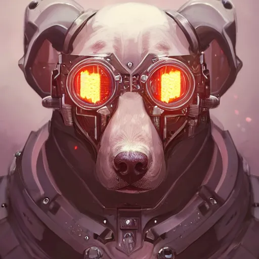 Prompt: an amazing portrait of a cute mad cyborg pitbull. intricate, epic lighting, cinematic composition, hyper realistic, 8 k resolution, unreal engine 5, by artgerm, tooth wu, dan mumford, beeple, wlop, rossdraws, james jean, marc simonetti, artstation