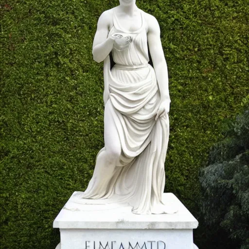 Image similar to marble statue of Emma Watson