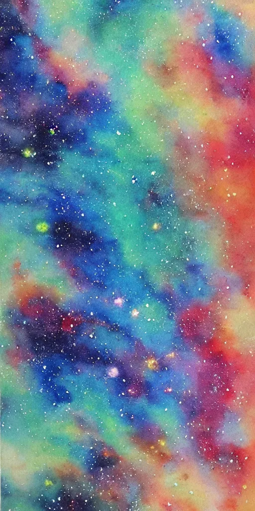 Image similar to asian water - color painting of the galaxy, detailed, refined, high quality, modern