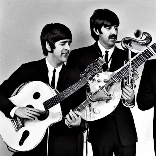 Prompt: the beatles as a jazz quartet