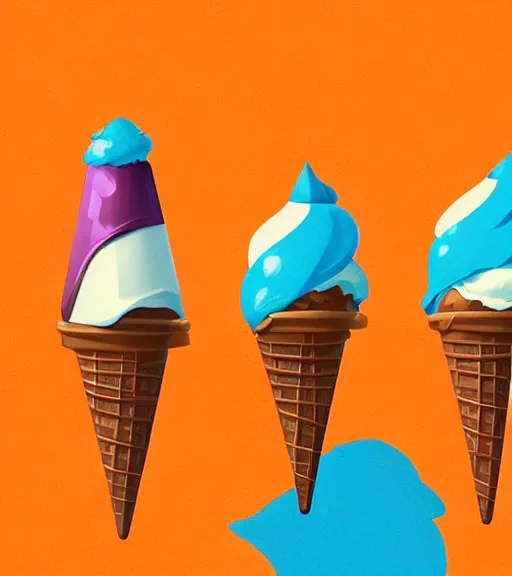 Image similar to icon stylized minimalist ice cream! cone rob lowe, loftis, cory behance hd by jesper ejsing, by rhads, makoto shinkai and lois van baarle, ilya kuvshinov, rossdraws global illumination