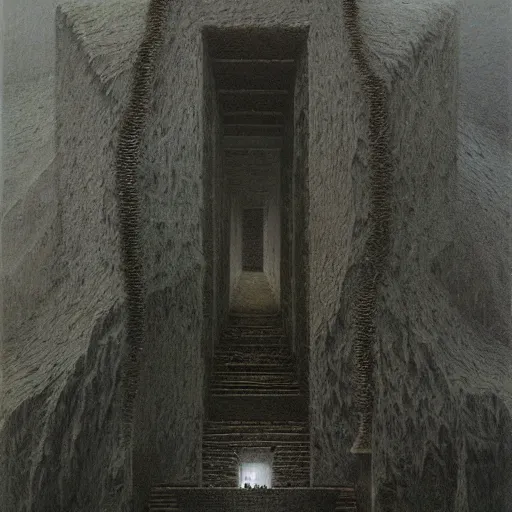 Prompt: minecraft by zdzisław beksiński