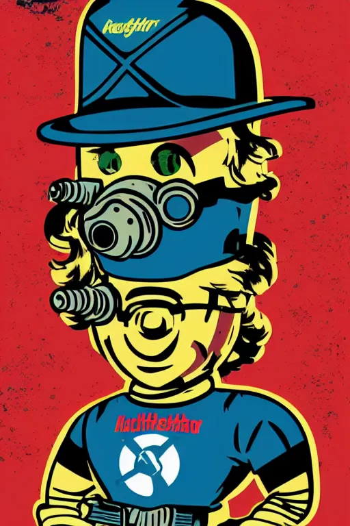 Image similar to fallout 7 6 retro futurist illustration art by butcher billy, sticker, colorful, illustration, highly detailed, simple, smooth and clean vector curves, no jagged lines, vector art, smooth andy warhol style