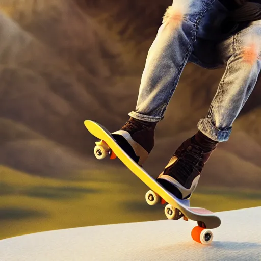 Prompt: Jesus Christ riding a skateboard, cool, high definition, realistic