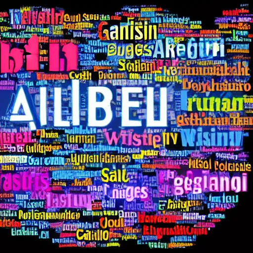 Prompt: vividly colorful wordcloud of Albert Einstein